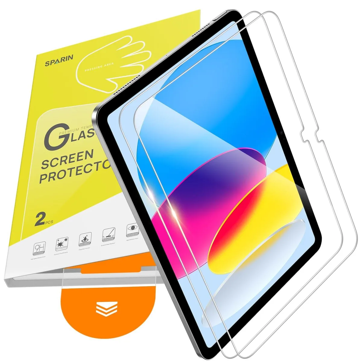 SPARIN Tempered Glass Screen Protector for iPad 10.9" 10th/11th Gen (2022/2025) with Auto Application Tray — product photo