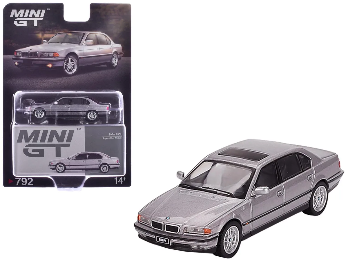 Mini GT Mini GT BMW 750IL Aspen Silver Metallic Sun Roof 1/64 Diecast — product photo