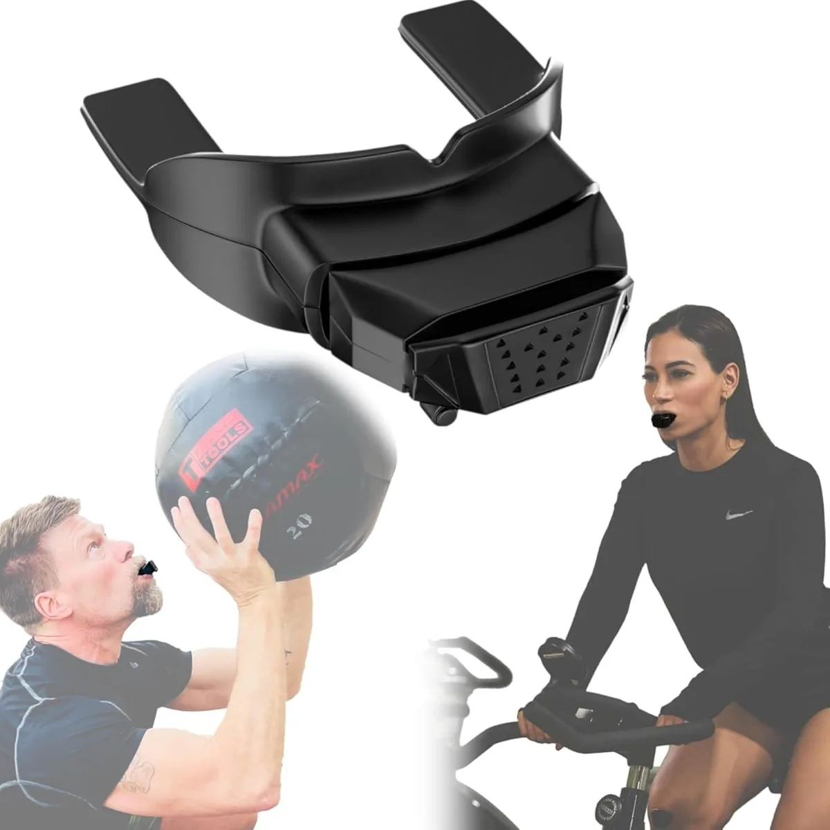 Small handheld breathing trainer with adjustable resistance dial