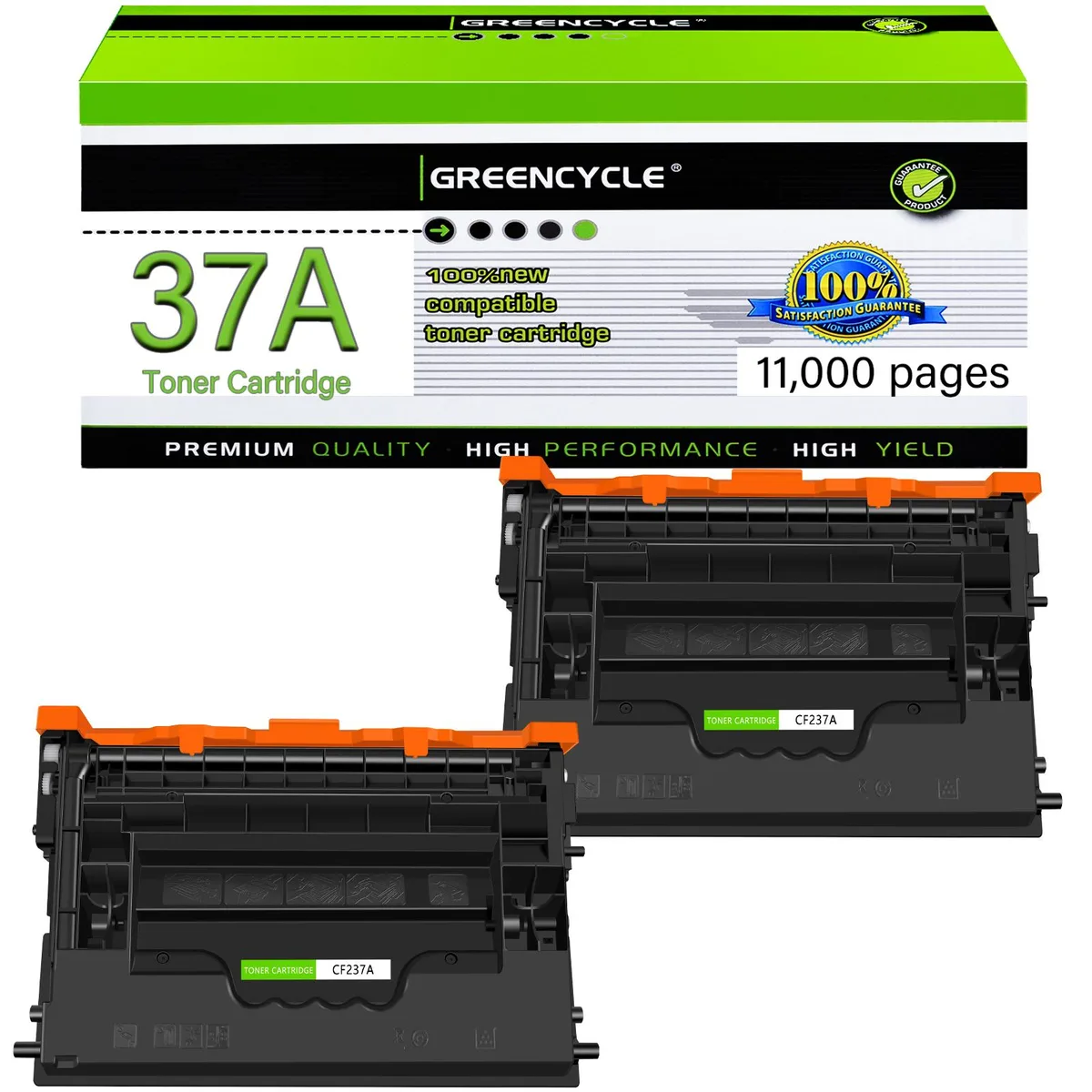 GREENCYCLE GREENCYCLE CF237A Black Toner Cartridge 2 Pack 11000 pages — product photo