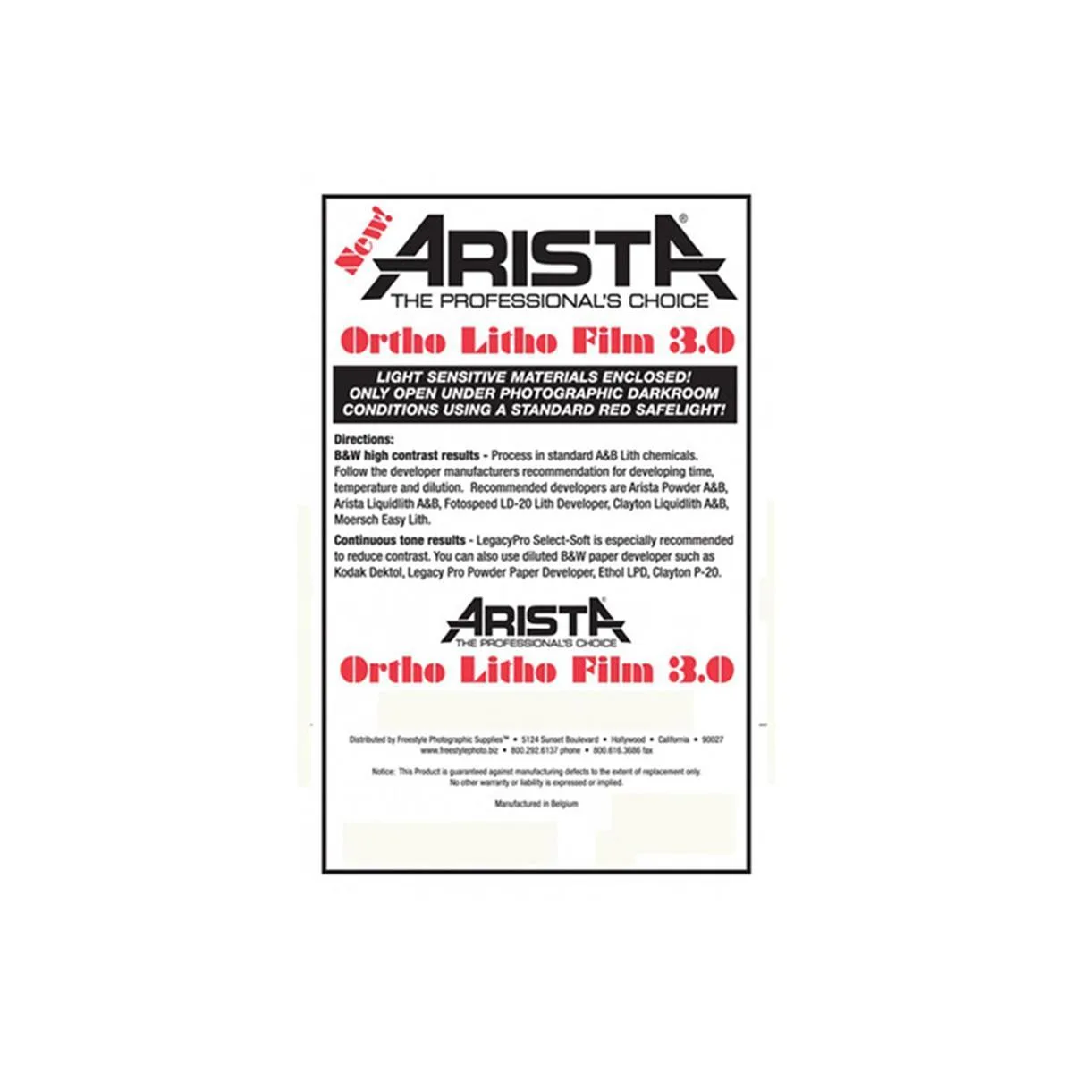 Arista Networks, Inc. Arista Networks, Inc. Ortho Litho 8x10" 3.0 Film 100 Sheets — product photo