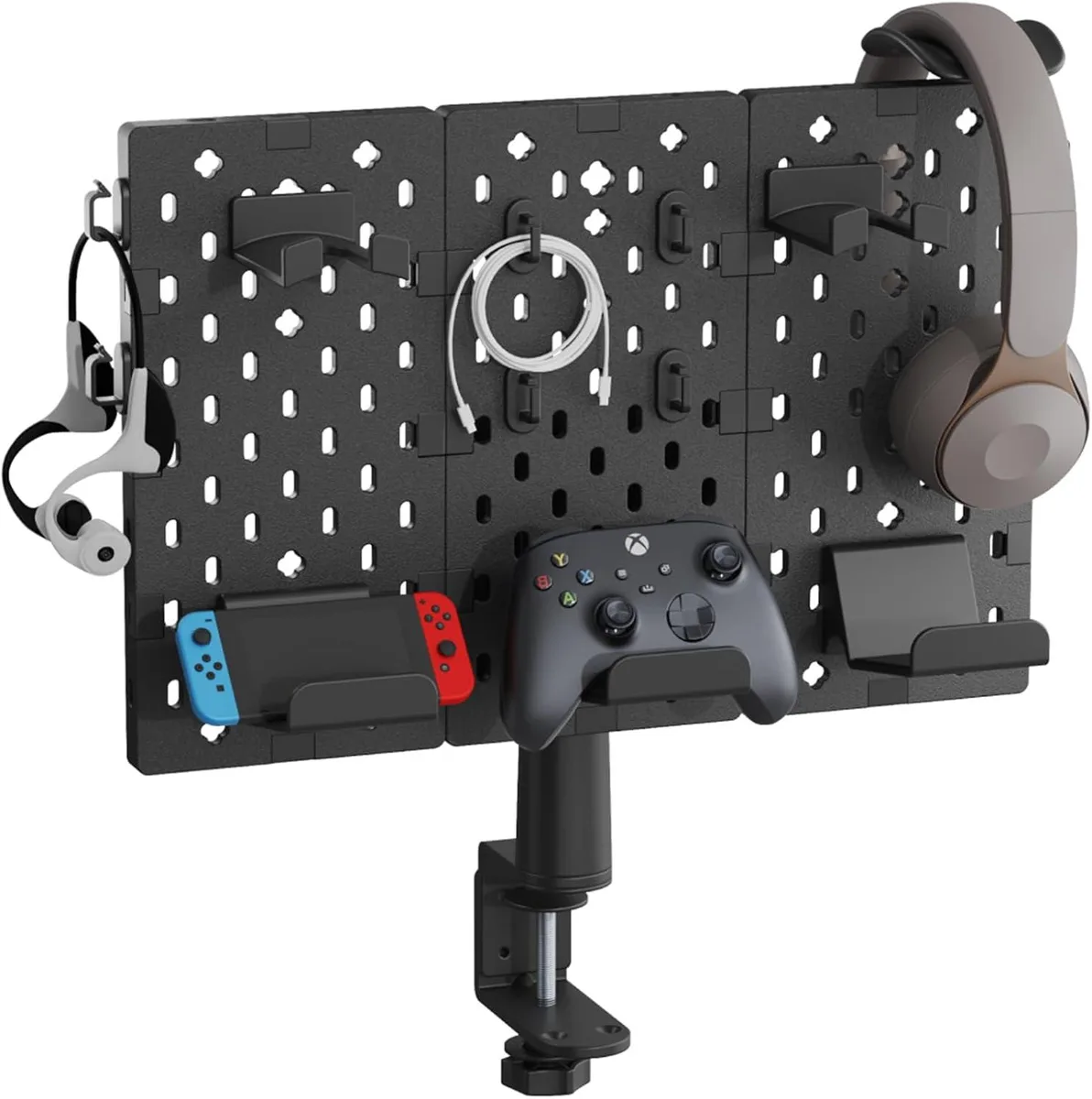 lelisten lelisten Modular Headphone and Controller Holder 3Pcs Pegboard Black — product photo