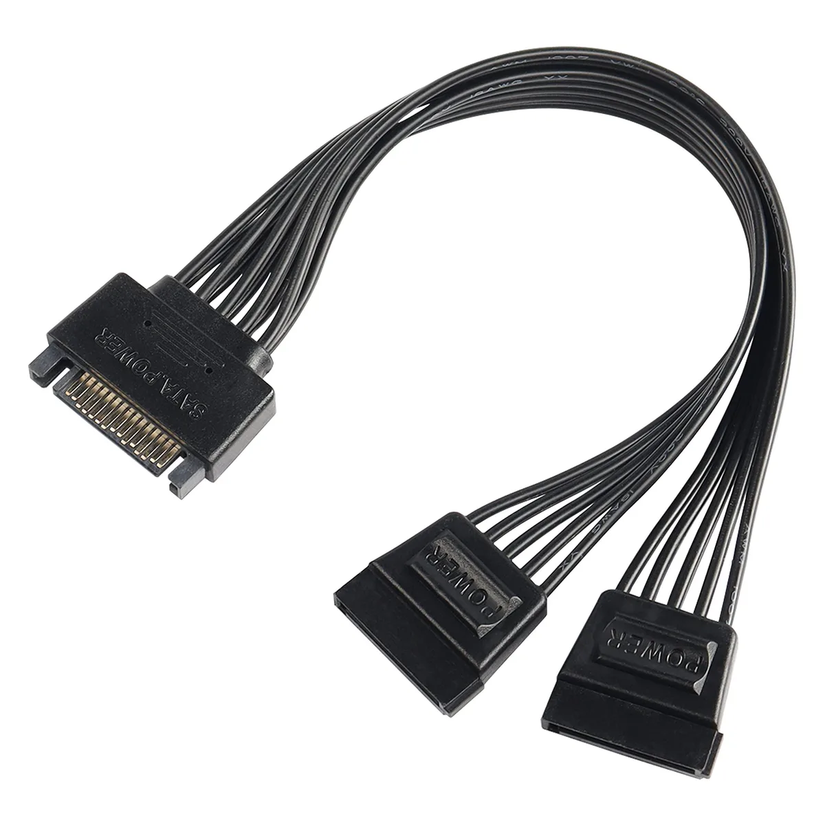 BUCIER BUCIER SATA Power Y Splitter 15 Pin Male to Dual Female 22cm — product photo