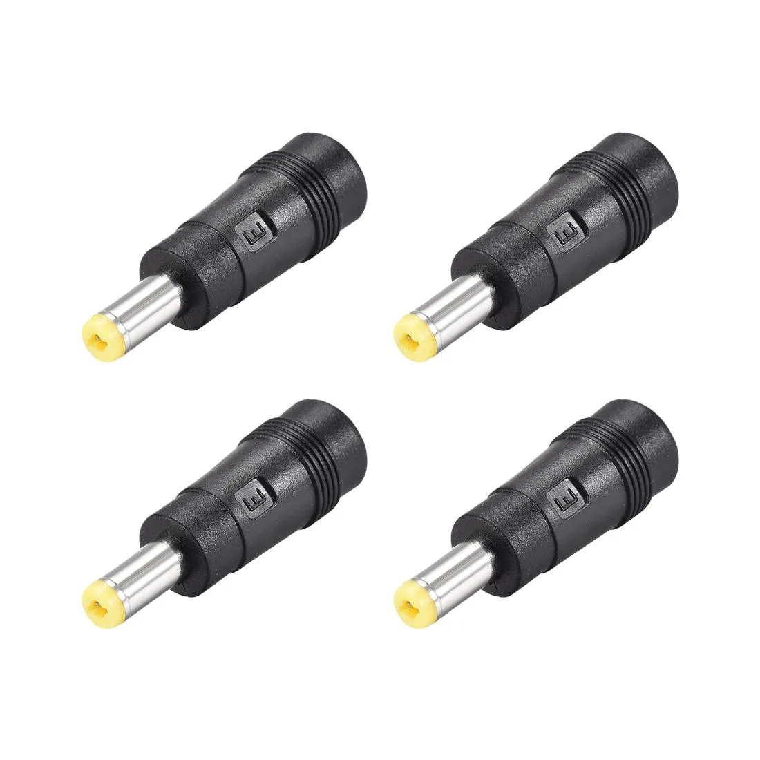 Unique-Bargains Unique-Bargains 4pcs DC Power Adapter 5.5mm x 1.7mm Male to 5.5mm x 2.1mm Female Yellow — product photo