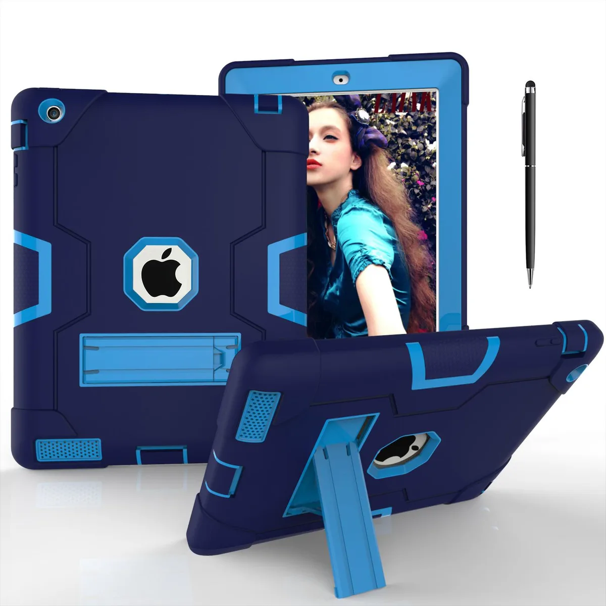 BONAEVER BONAEVER iPad 2/3/4 9.7" Case with Kickstand &amp; Stylus Blue — product photo