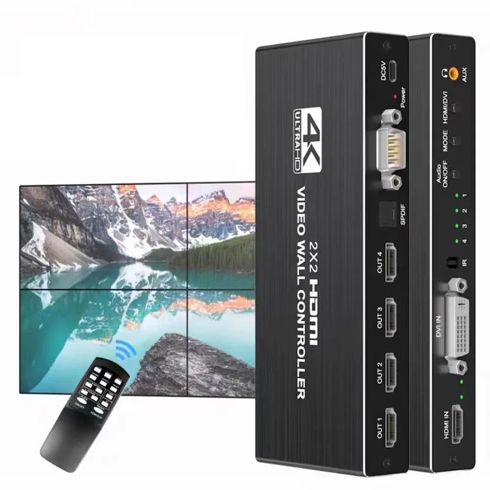 LUOM LUOM 1×4 HDMI Video Wall Controller 2×2 4K 180° Rotation — product photo