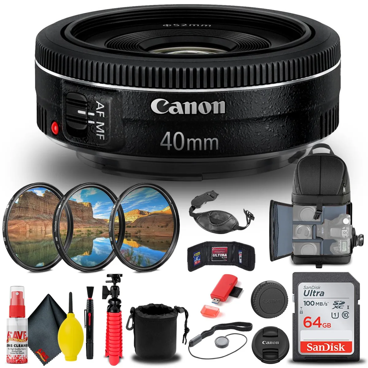 Canon Canon EF 40mm f/2.8 STM Lens Bundle (6310B002) — product photo