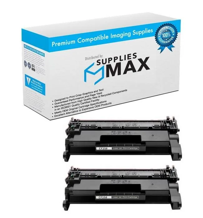 SuppliesMax SuppliesMax HEWCF258AD1 Black Toner Cartridge 2 Pack 3000 Pages — product photo