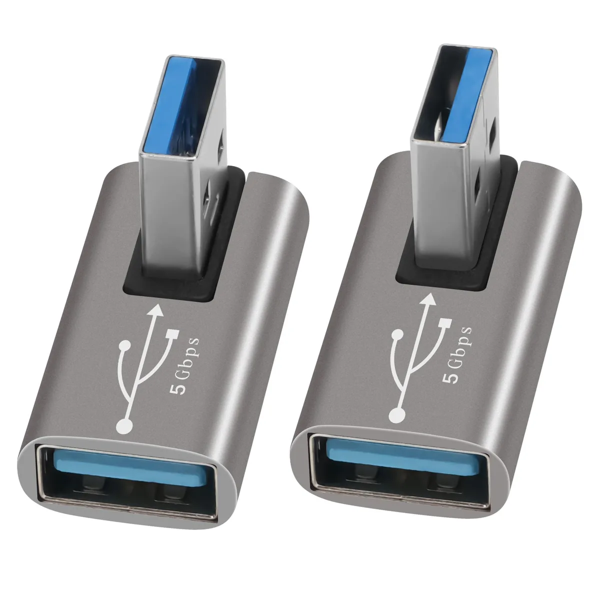 BUCIER BUCIER 90° USB 3.0 Adapter 2-Pack Middle Left/Right Angle — product photo