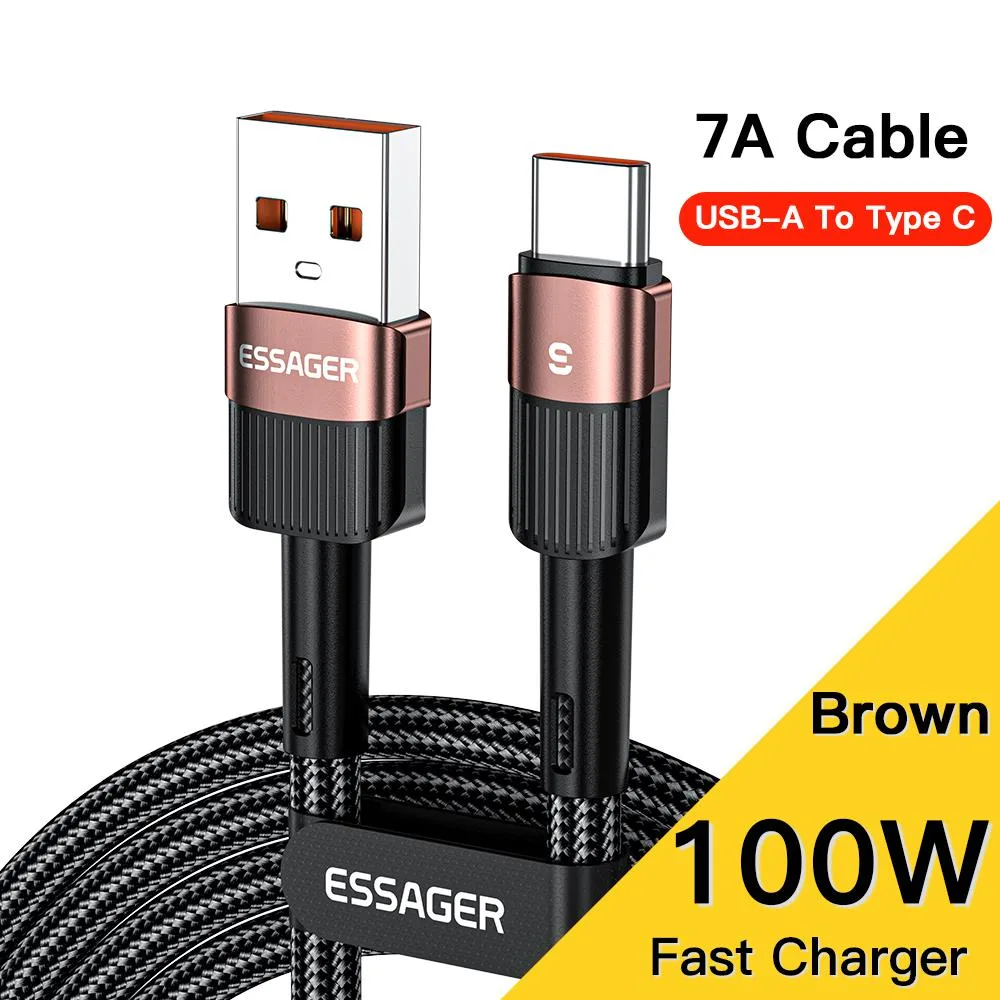 Jansicotek Jansicotek Essager XCA7A 100W USB-A to USB-C Cable 6.6FT Brown — product photo