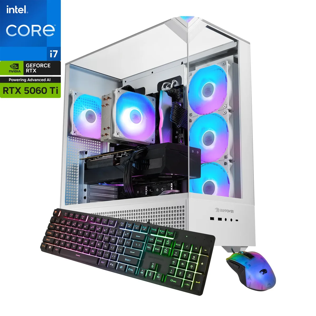 iBUYPOWER iBUYPOWER EWI7N56T02 Gaming PC i7-14700F RTX 5060 Ti 16GB DDR5 1TB NVMe White — product photo