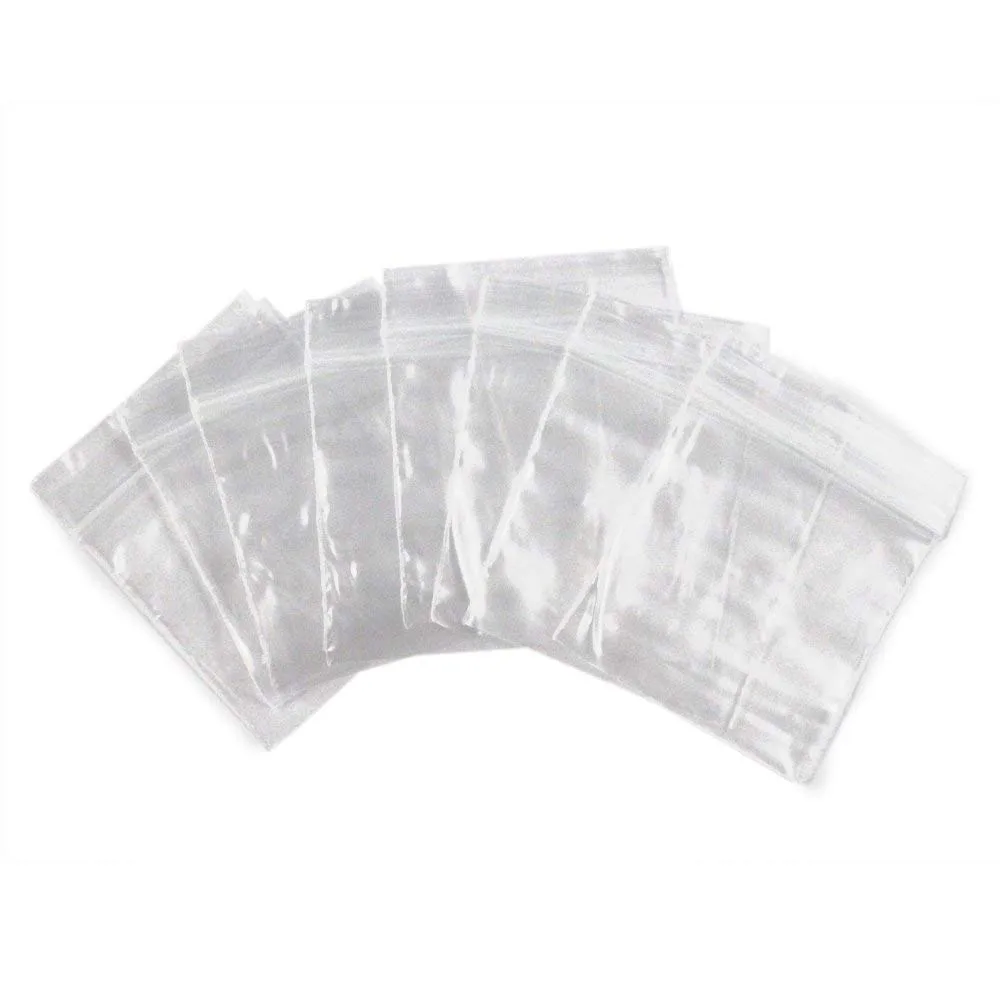 Clear plastic self-locking bags, 100 count, 2 by 2 inches, 2mm thick