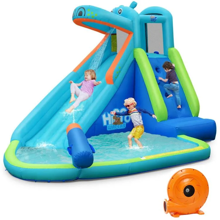 SlickBlue SlickBlue Hippo Inflatable Water Slide Bounce House 740W Blower — product photo