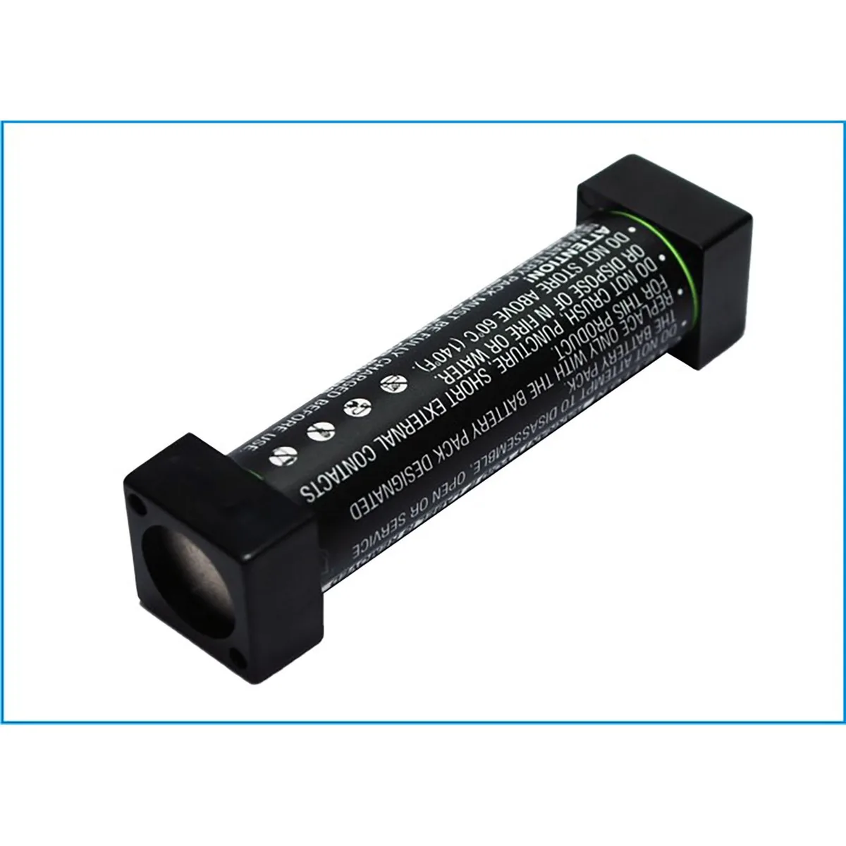Small black cylindrical Ni-MH battery with two terminals