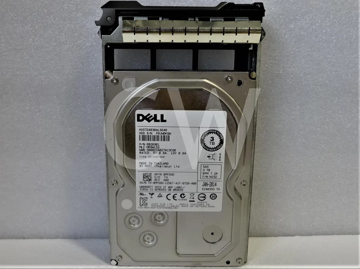 DELL DELL HUS724030ALS640 3TB 7.2K 6Gb/s SAS 3.5" internal hard drive with caddy — product photo