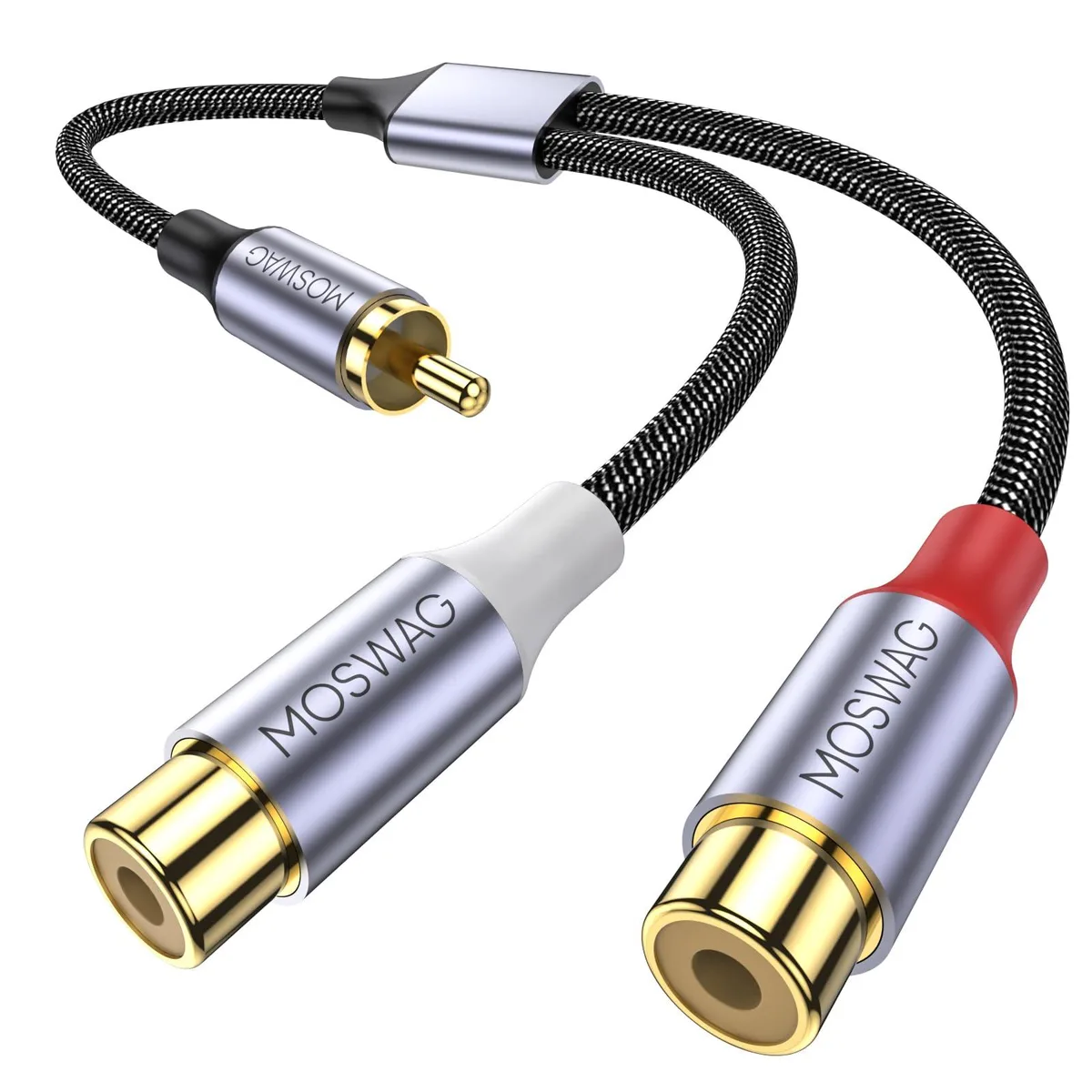  MOSWAG RCA Male to 2 Female Braided Cable 6 ft — product photo