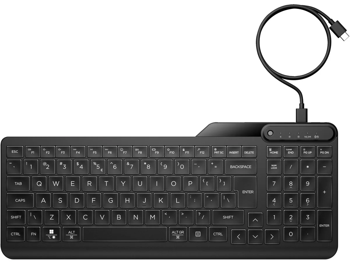 HP HP 7N7C1AA#ABA 405 Multi-Device Backlit Wired Keyboard — product photo