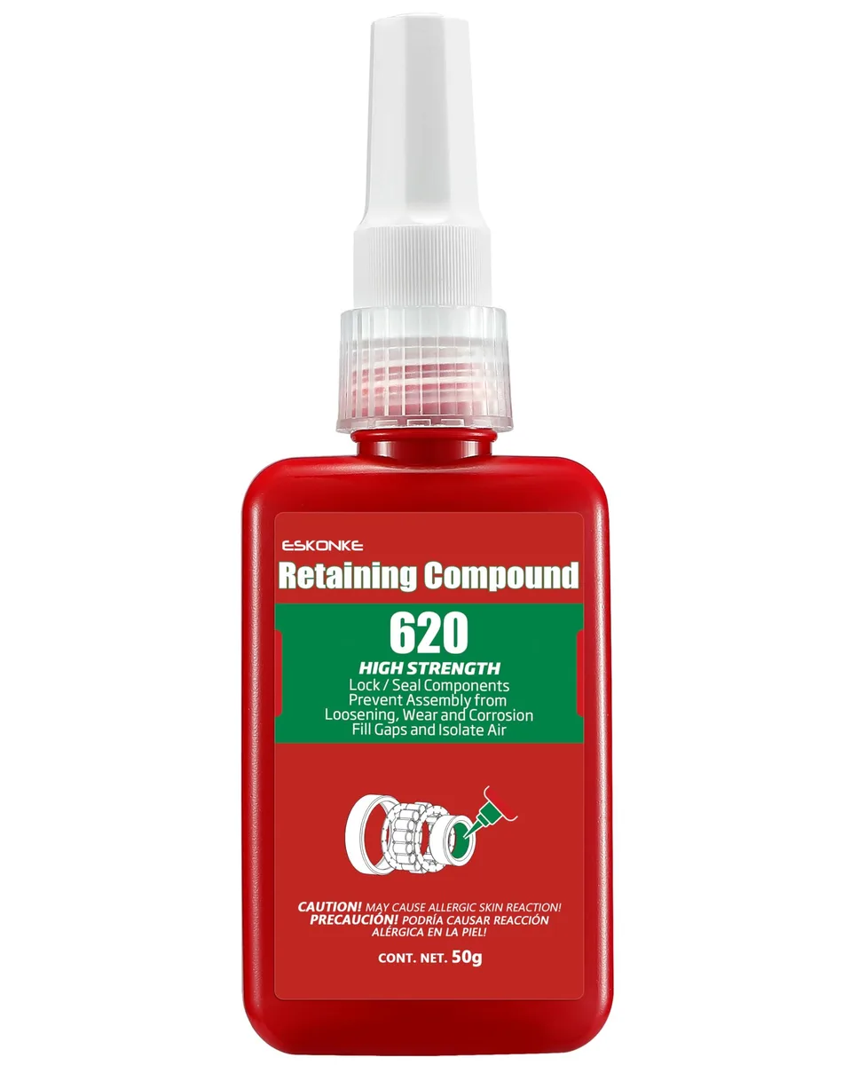 Green 620 retaining compound in a 50 ml bottle