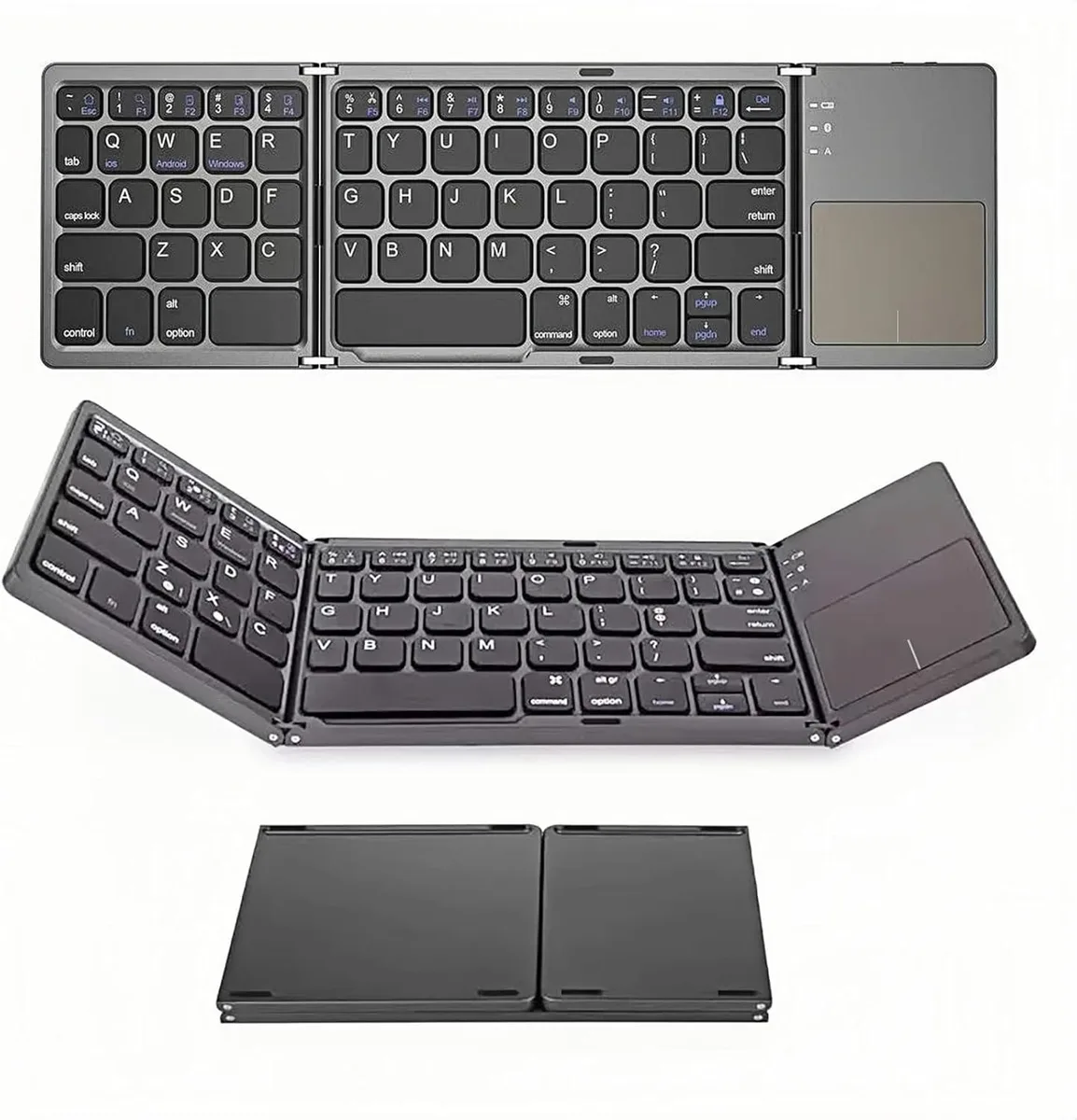 TUKO TUKO Foldable Bluetooth 5.1 Keyboard with Touchpad Grey — product photo