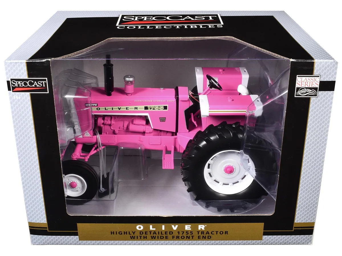 SpecCast Collectibles SpecCast Collectibles Oliver 1755 Open Station Wide Front Tractor Pink Classic Series 1/16 Diecast Model — product photo