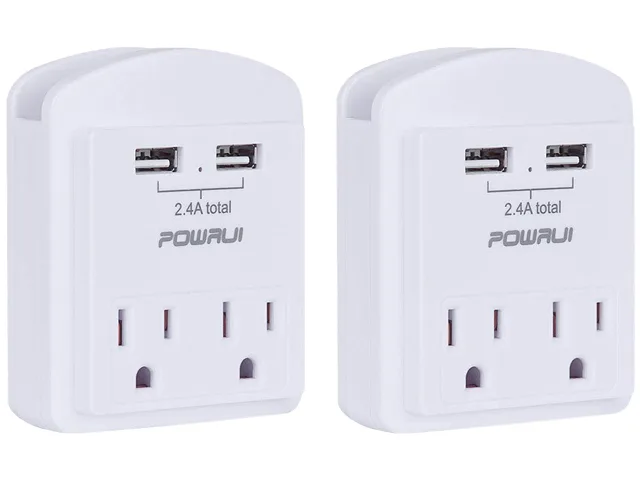 POWRUI POWRUI AHR-313 surge protector 2-outlet 1080J white — product photo