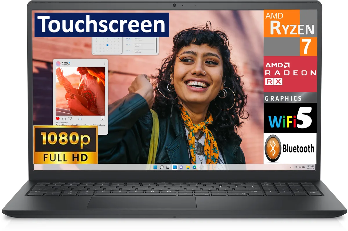 DELL DELL Inspiron 3535 laptop Ryzen 7 7730U 16GB DDR4 2TB NVMe 15.6" Touchscreen FHD — product photo