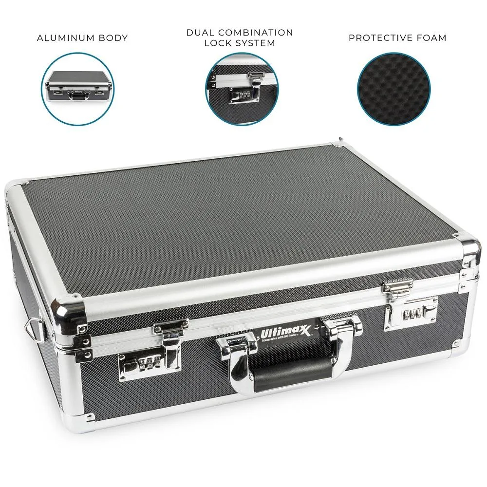 Ultimaxx Ultimaxx Medium Aluminum Camera Drone Case DIY Customizable Foam with Dual Combo Locks — product photo