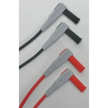 Two right-angled shrouded test leads, black and red, modular kit