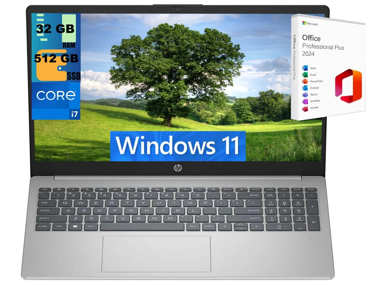 HP HP 15 laptop i7-1355U 32GB 512GB SSD 15.6 FHD Silver — product photo