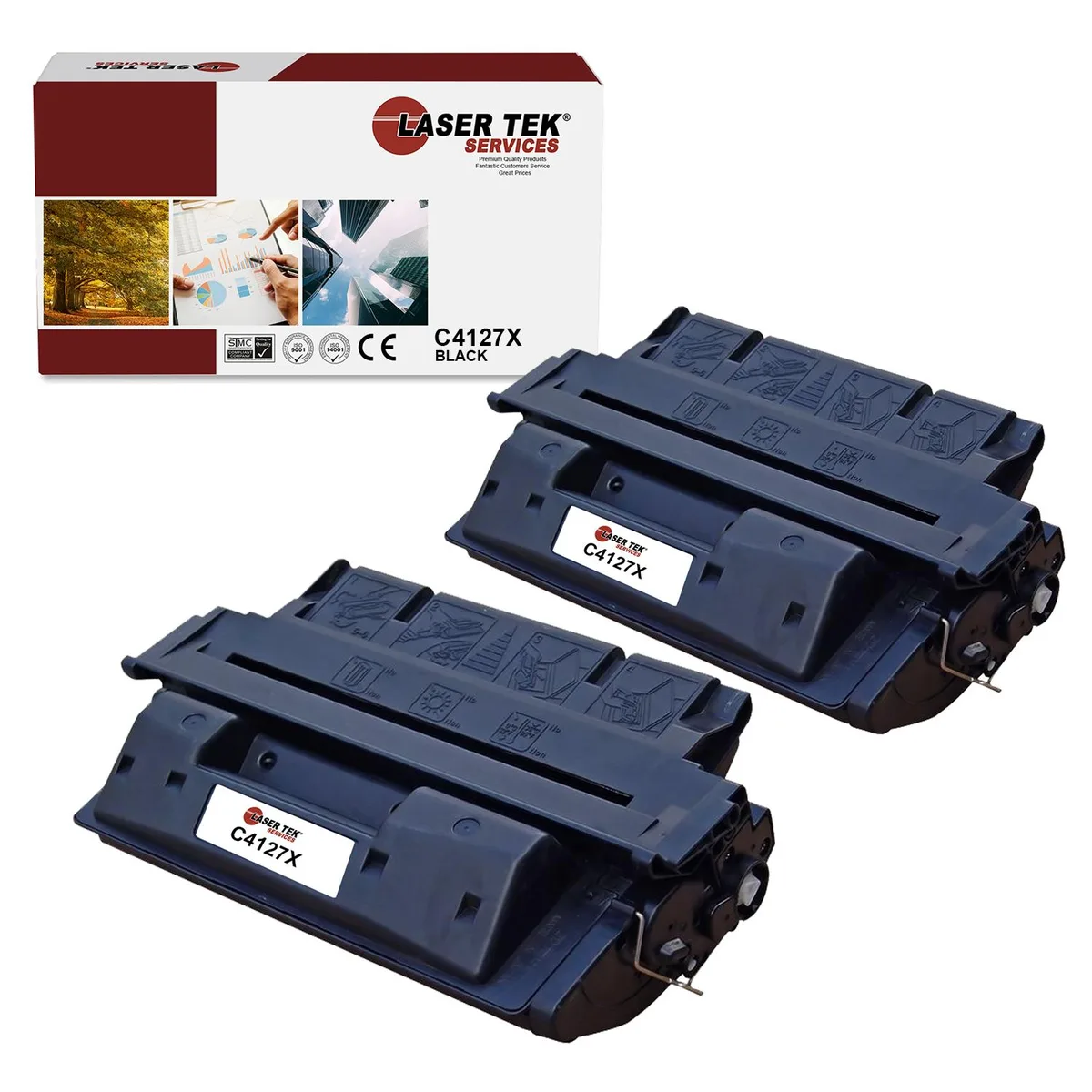 Laser Tek Services Laser Tek Services C4127X (27X) Black Toner Cartridge 2 Pack 10000 Pages — product photo