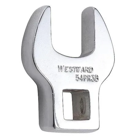 Silver open-end crowfoot socket with 3/8 inch drive and 5/8 inch head
