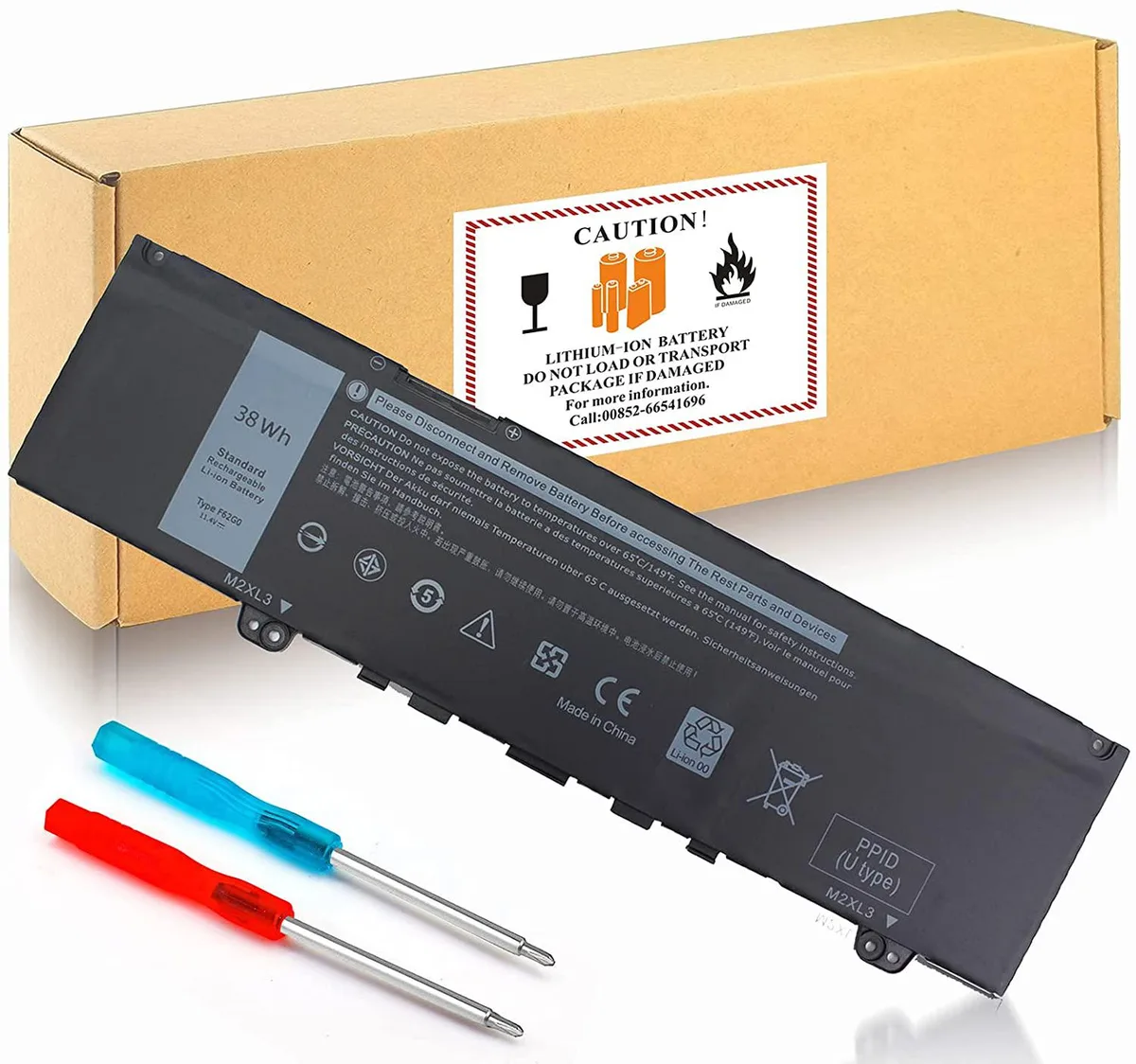myVolts myVolts F62G0 38Wh 11.4V laptop battery for Dell Inspiron 13 7000 2-in-1 — product photo