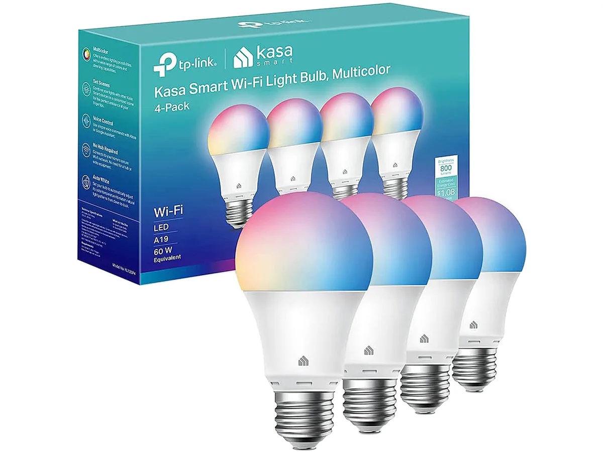 TP-Link TP-Link KL125P4 Multicolor Smart Bulb 4-Pack A19 9W 800lm 2.4GHz — product photo