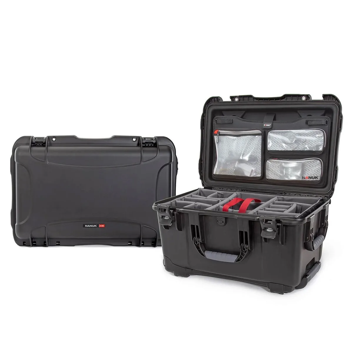 NANUK NANUK 938 Wheeled Waterproof Hard Camera Case with Lid Organizer and Padded Divider, Black — product photo
