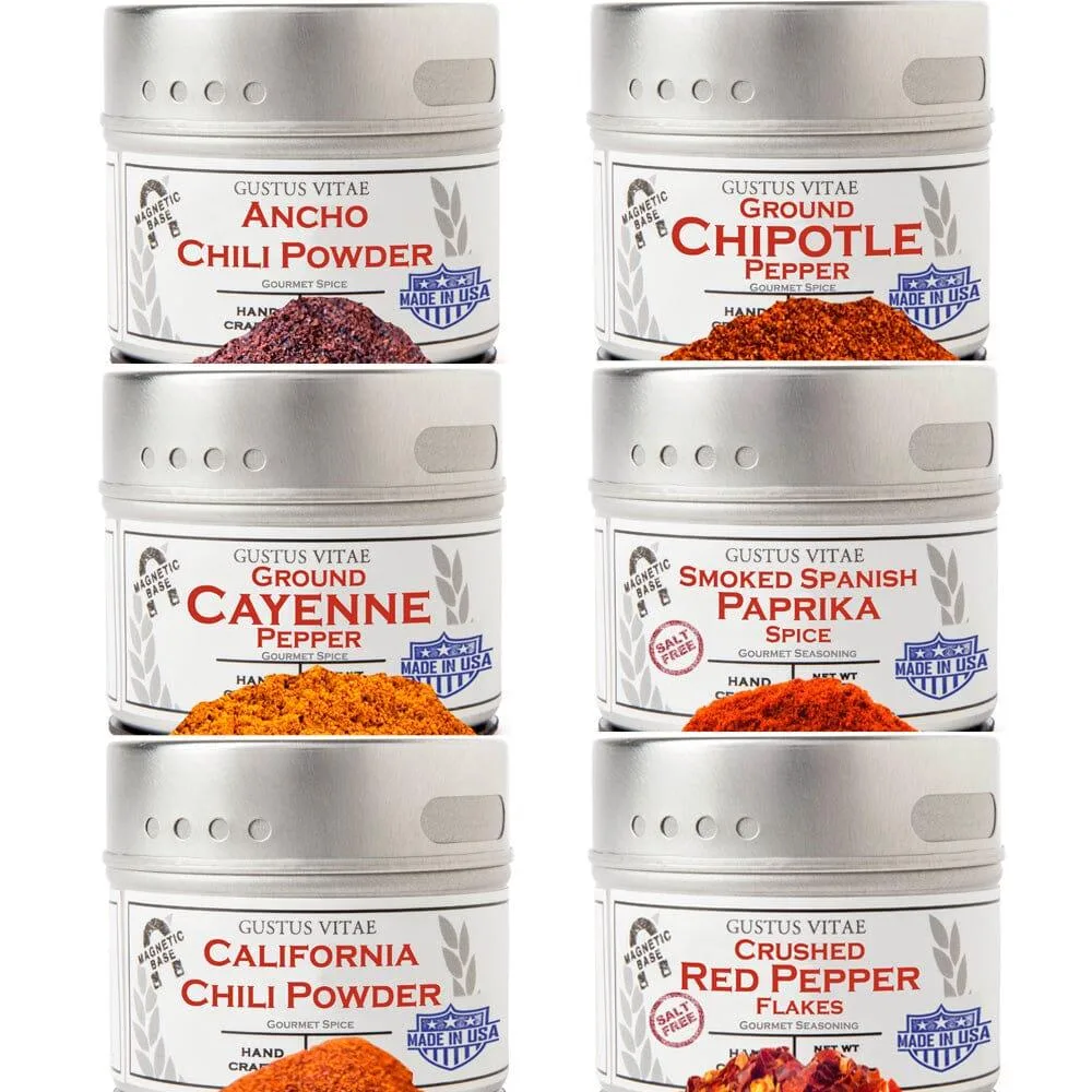 Gustus Vitae Condiments Gustus Vitae Condiments Ground Single Ingredient Pepper Collection 6-pack — product photo