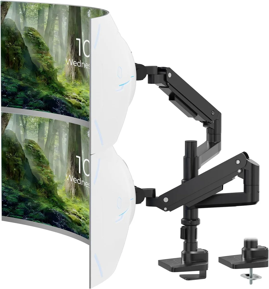 BFKK BFKK 17-49 inch Dual Monitor Arm Vertical Stacked VESA 75/100 Black — product photo