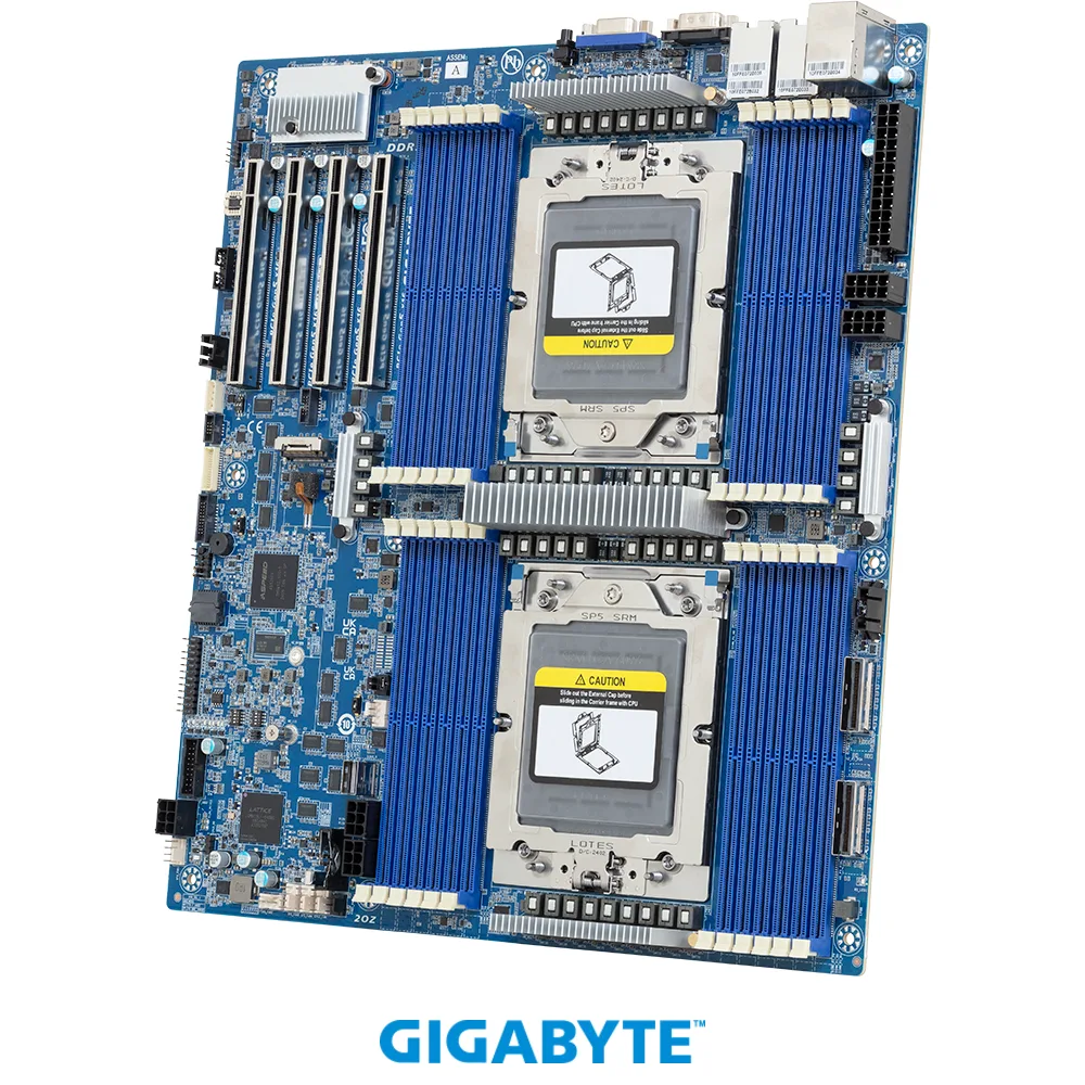 GIGABYTE GIGABYTE MZ73-LM2 server motherboard dual EPYC 9005/9004 24 DDR5 500W — product photo