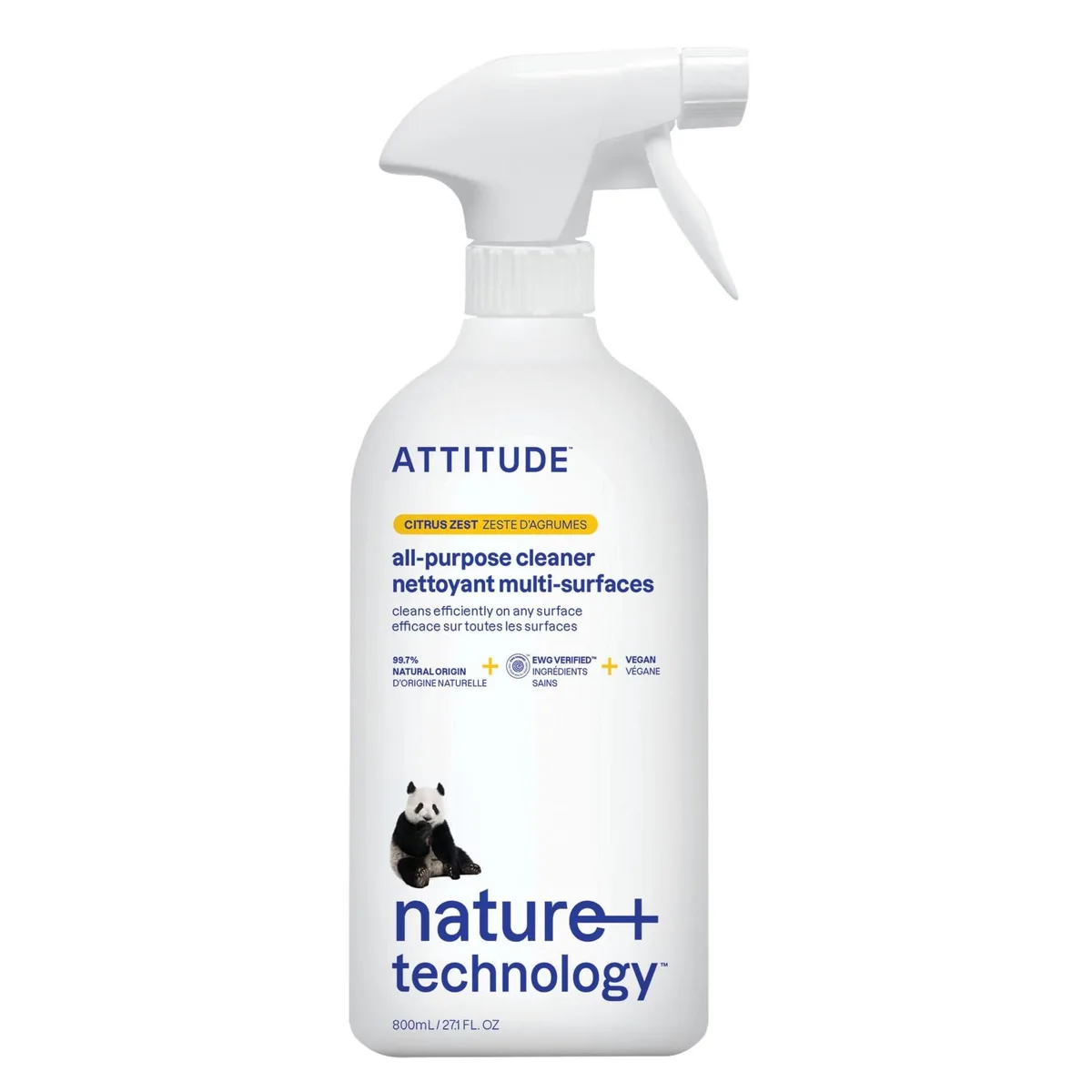Clear spray bottle with citrus zest all purpose cleaner, 27.1 fl oz