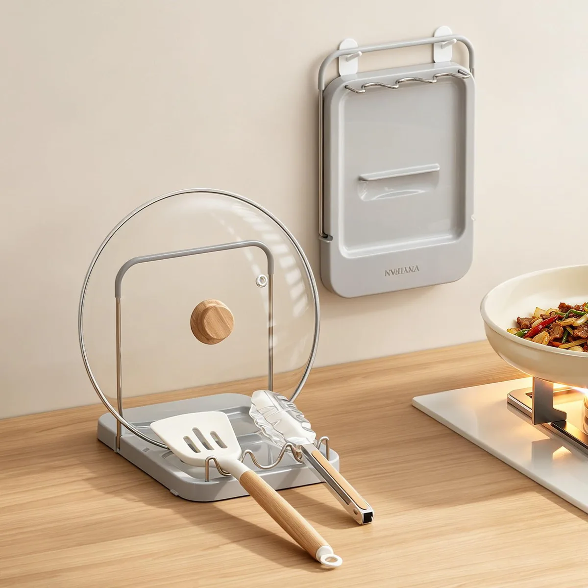  VNYIFAN GQA22403 Pot Lid Holder Grey 9.2"D x 6.2"W x .8"H — product photo