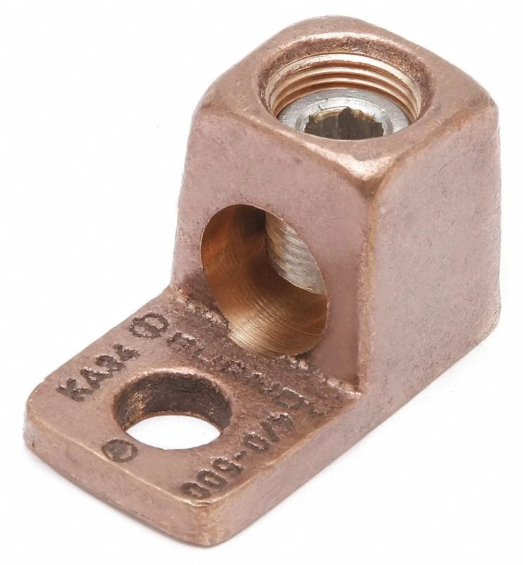 Copper terminal lug with hex socket head and single mounting hole