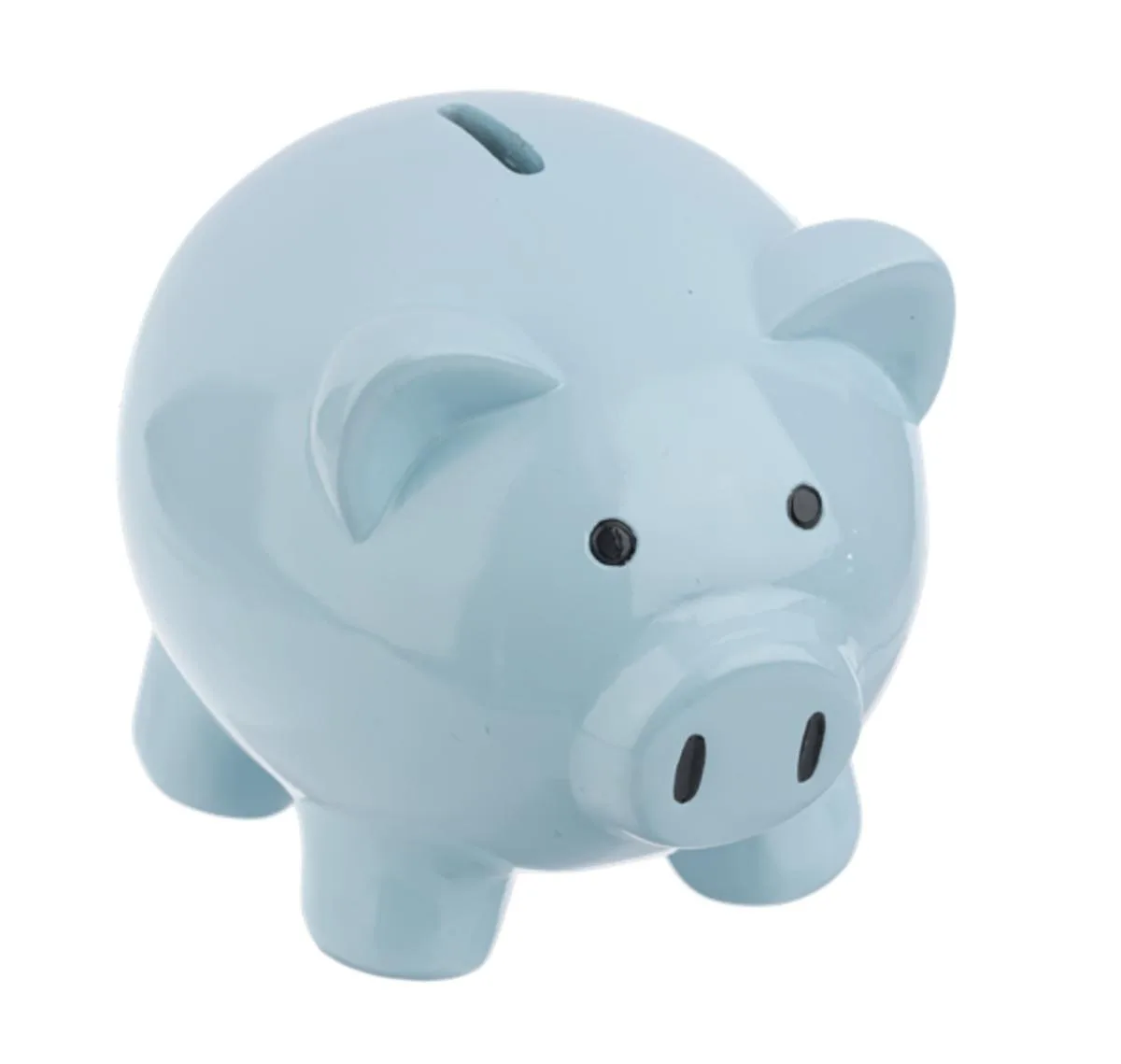 Ganz Ganz Blue Pig Money Bank 6-inch Pink Polyresin — product photo