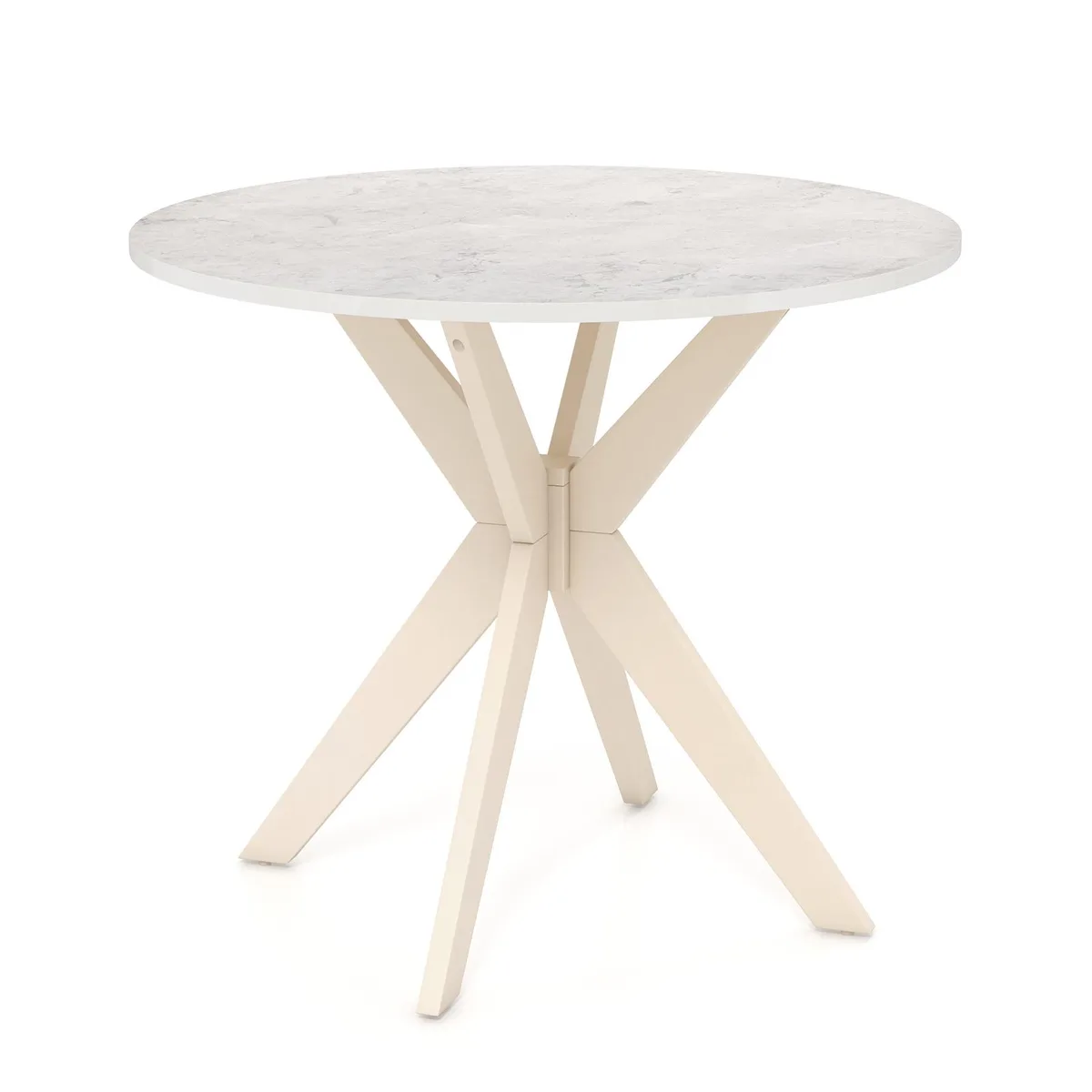 SlickBlue SlickBlue 36-Inch Dining Table White Faux Marble Rubber Wood Legs — product photo