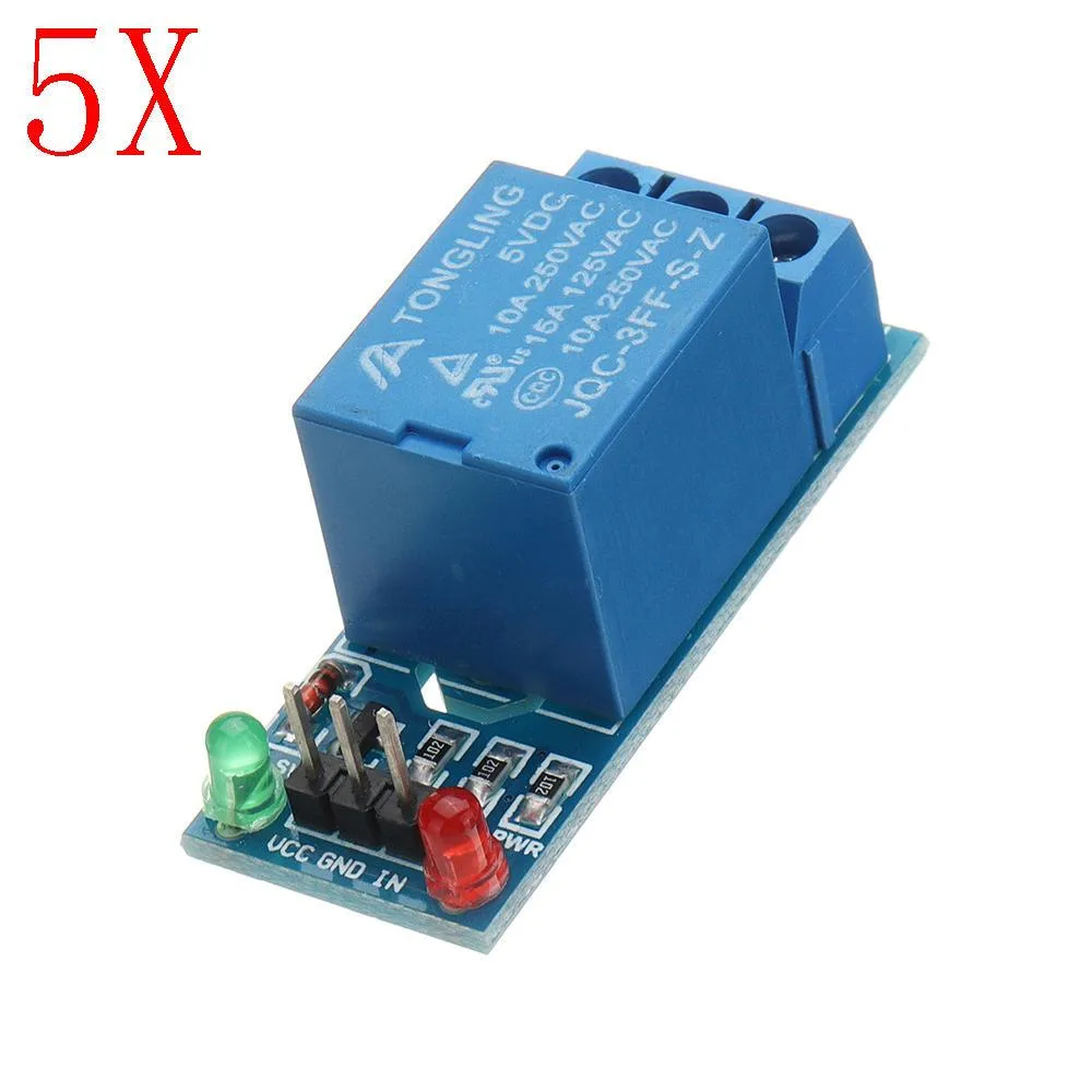 Hetai Tech Hetai Tech 5V 1 Channel Relay Module Board 220V AC/DC 5pcs — product photo