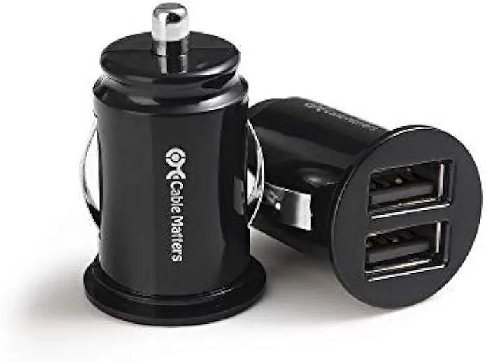 iworkmart iworkmart 2-Pack 4.8A 24W Flush Mount Dual USB Car Charger car electronics accessory — product photo