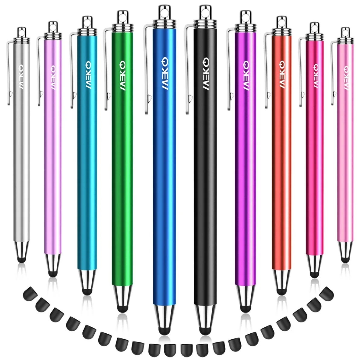 MEKO 10 Pack Rubber Stylus Pens Multicolored — product photo