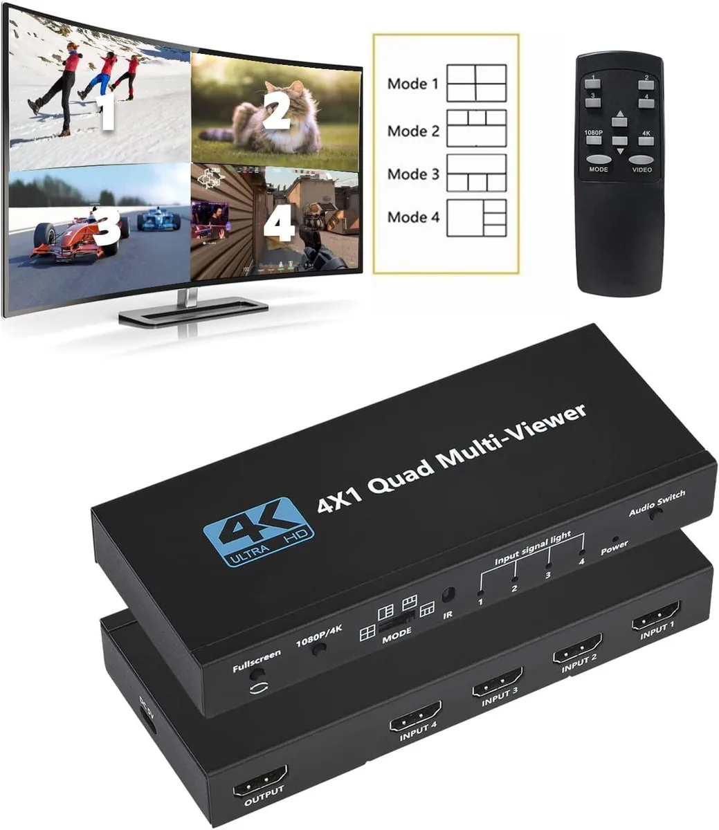 AUBEAMTO AUBEAMTO 4K@60Hz 4-Port HDMI 2.0 Video Switch Black — product photo