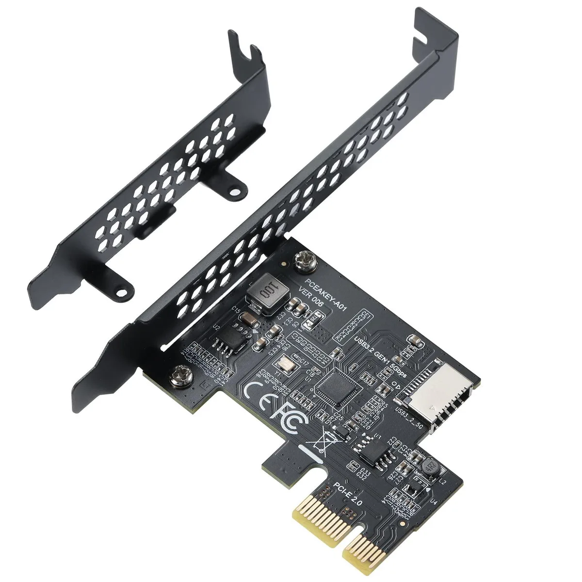 Vszerda Vszerda PCI-E 1X to USB 3.2 GEN1 5Gbps Type-E A-Key Expansion Card (ASM1042A) — product photo