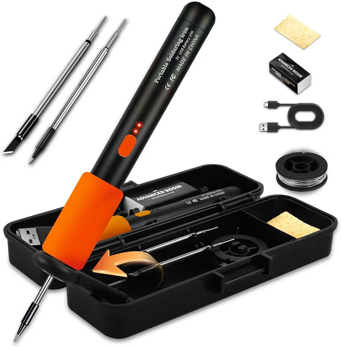 KINGSOM 907 Cordless Soldering Iron Kit 2-in-1 Corded Wireless 8s Heating 260-450°C 500-842°F — product photo