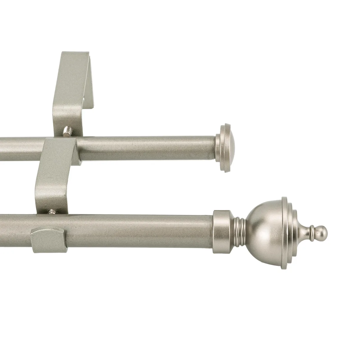 Not Avail Not Avail 5/8" Double Curtain Rod Royale Finials Pewter 84-120 window treatment — product photo