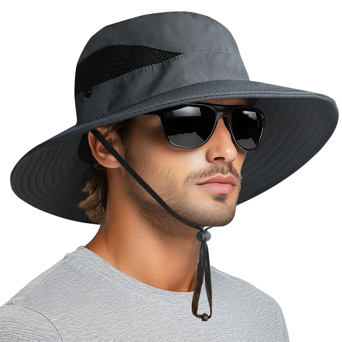 Sun Hats Wide Brim Bucket Hat UPF 50+ Darkgrey — product photo